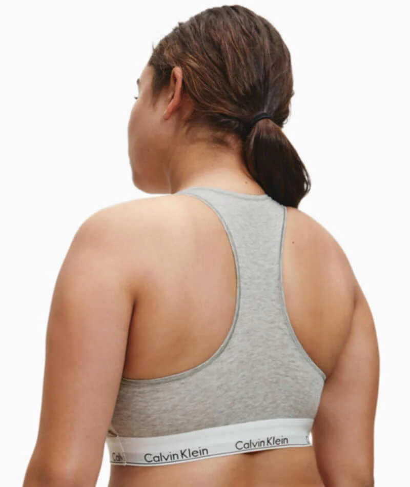 Calvin Klein Modern Cotton Plus Unlined Bralette - Grey Heather - Image 4