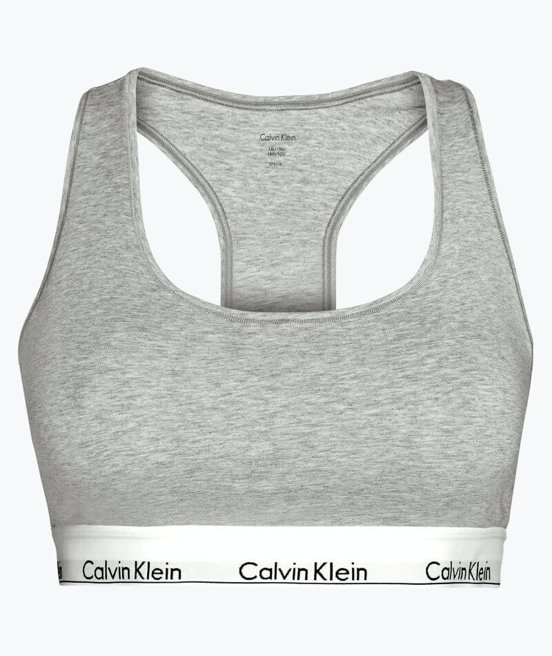Calvin Klein Modern Cotton Plus Unlined Bralette - Grey Heather - Image 9
