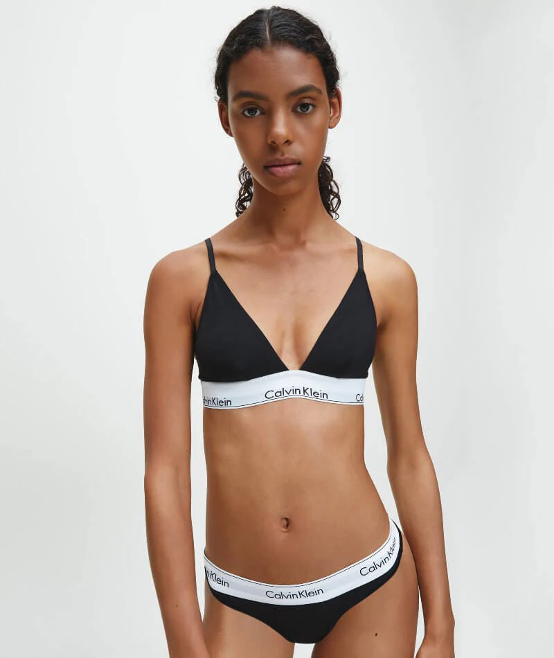 Calvin Klein Modern Cotton Thong - Black - Image 4