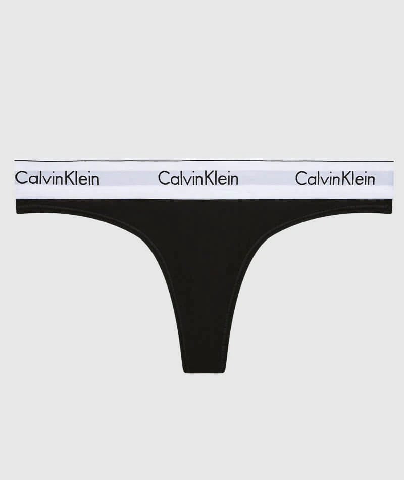 Calvin Klein Modern Cotton Thong - Black - Image 6