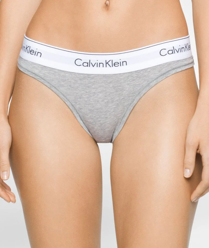 Calvin Klein Modern Cotton Thong - Grey Heather
