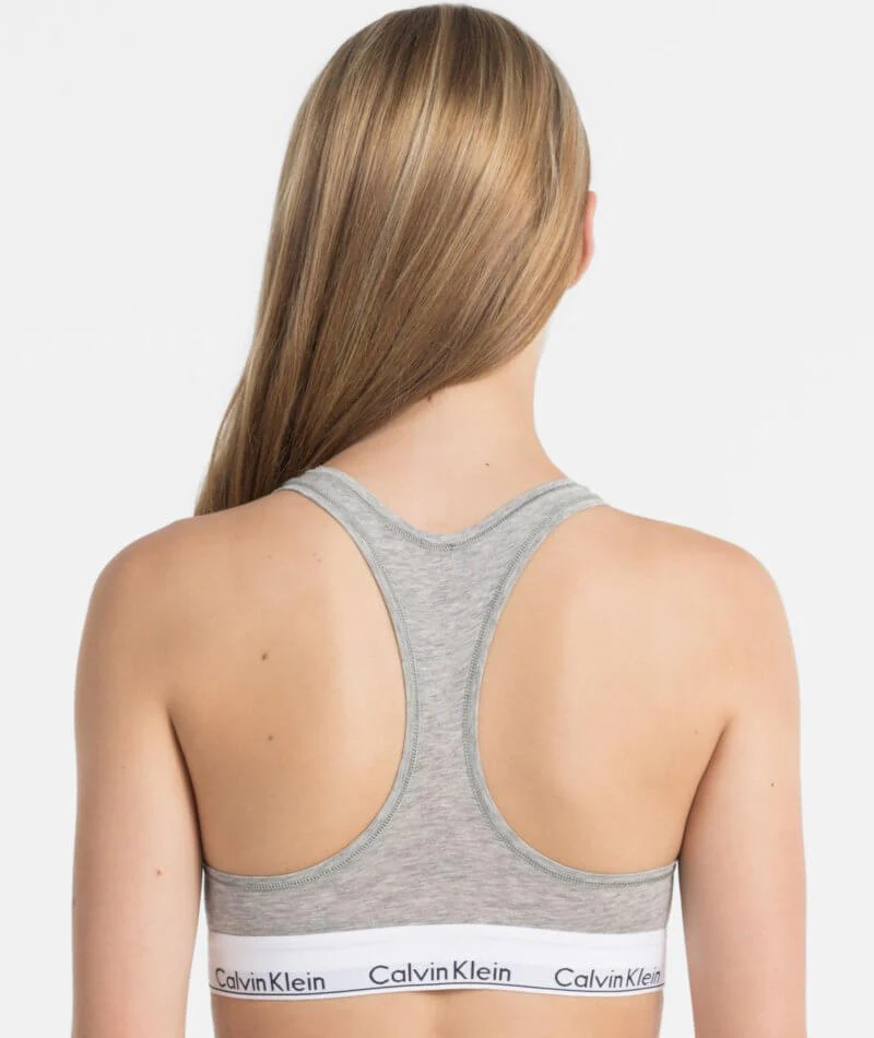 Calvin Klein Modern Cotton Unlined Bralette - Grey Heather - Image 2