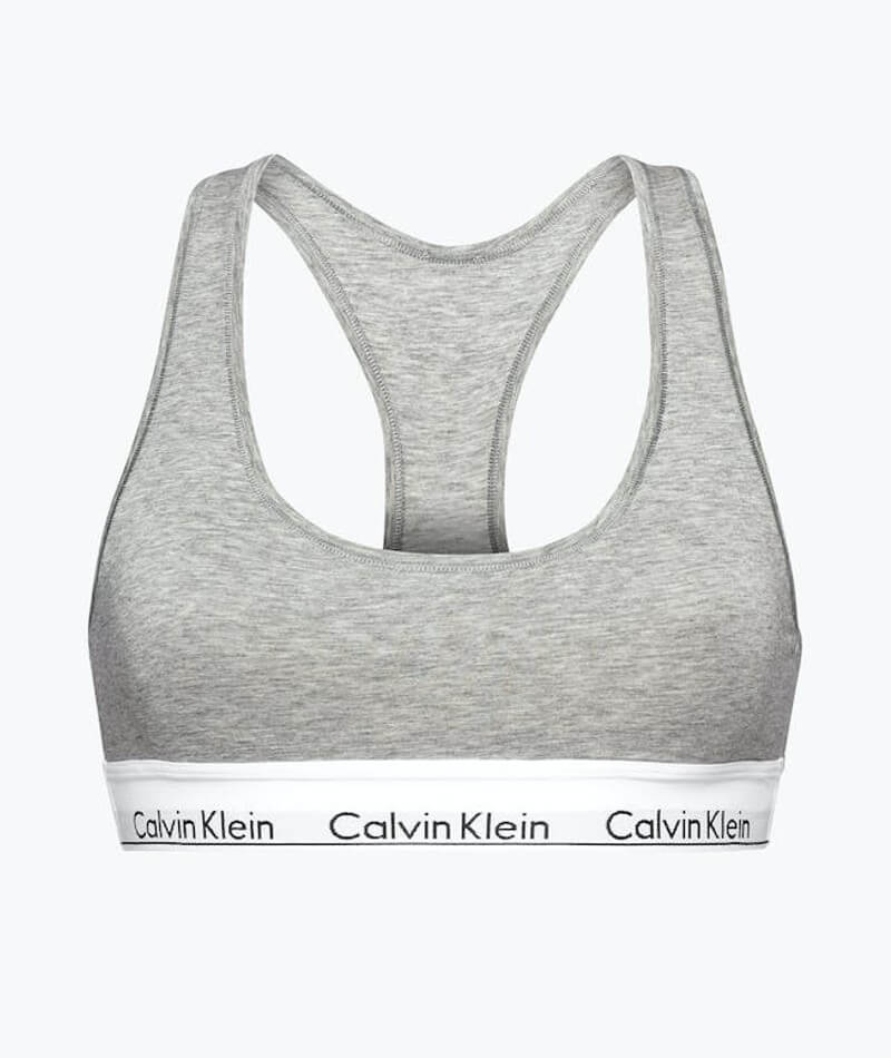 Calvin Klein Modern Cotton Unlined Bralette - Grey Heather - Image 3