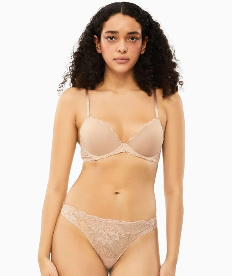 Calvin Klein Seductive Comfort Lotus Floral Lift Demi Bra - Cedar - Image 4