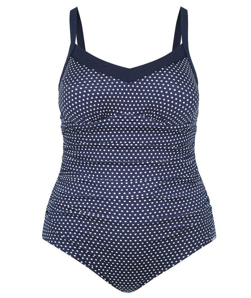 Capriosca Chlorine Resistant Underwire One Piece Swimsuit - Navy & White Dots - Image 11