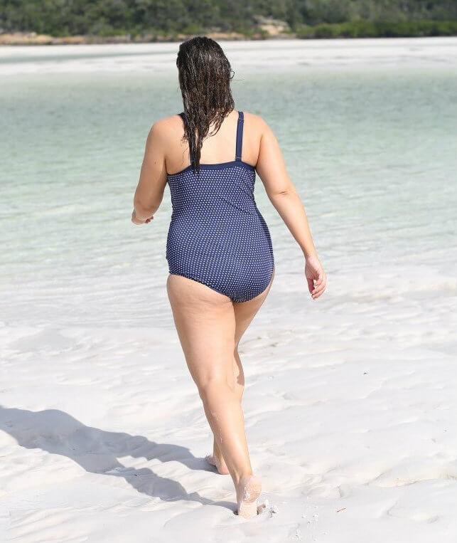 Capriosca Chlorine Resistant Underwire One Piece Swimsuit - Navy & White Dots - Image 9