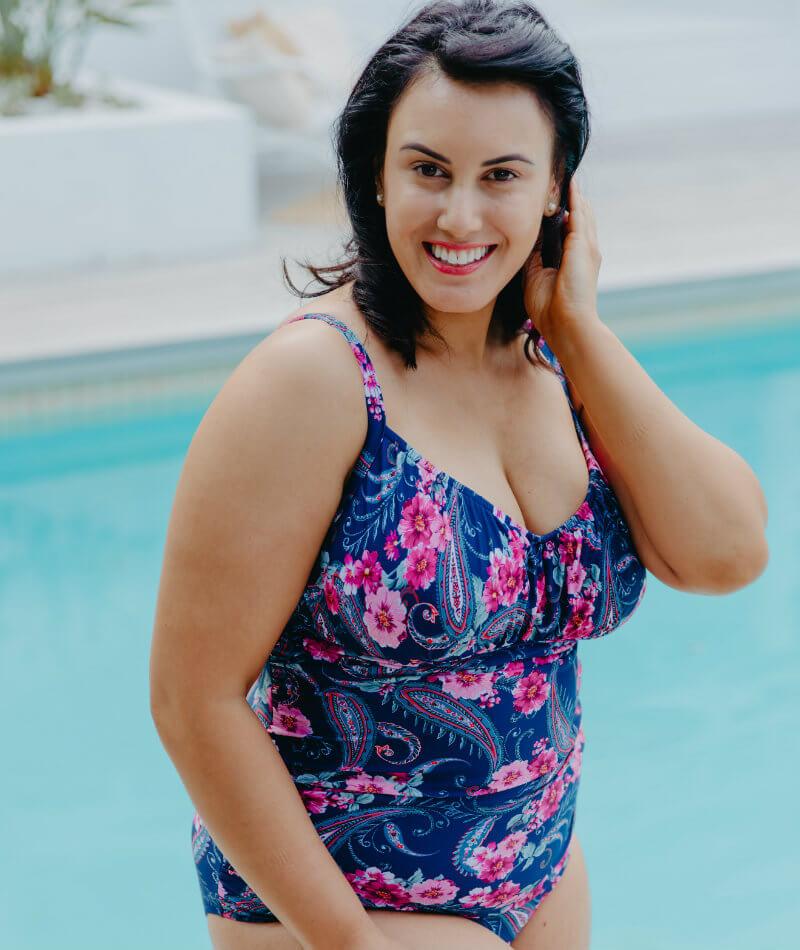 Capriosca Ruched Underwire One Piece Swimsuit - Vintage Paisley - Image 3