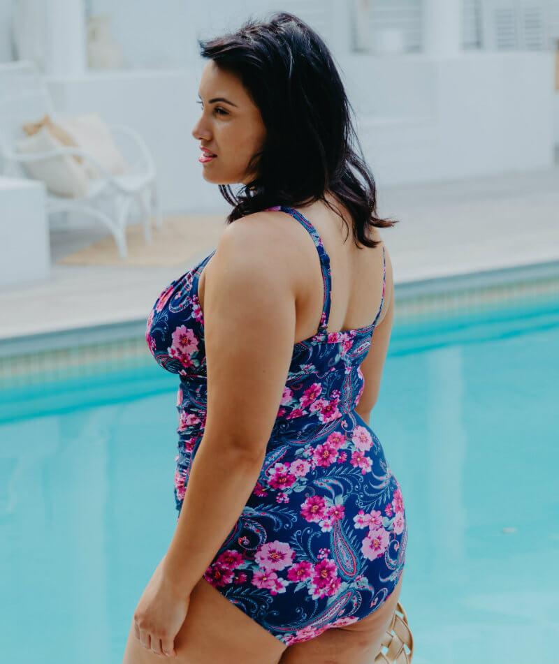 Capriosca Ruched Underwire One Piece Swimsuit - Vintage Paisley - Image 4