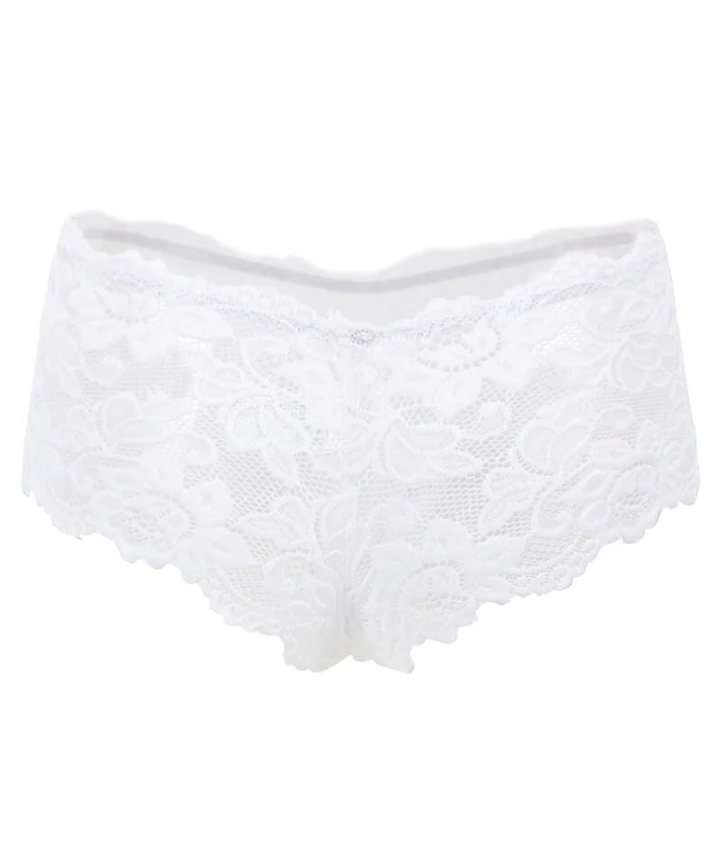 Curvy Floral Lace Brief - White - Image 3