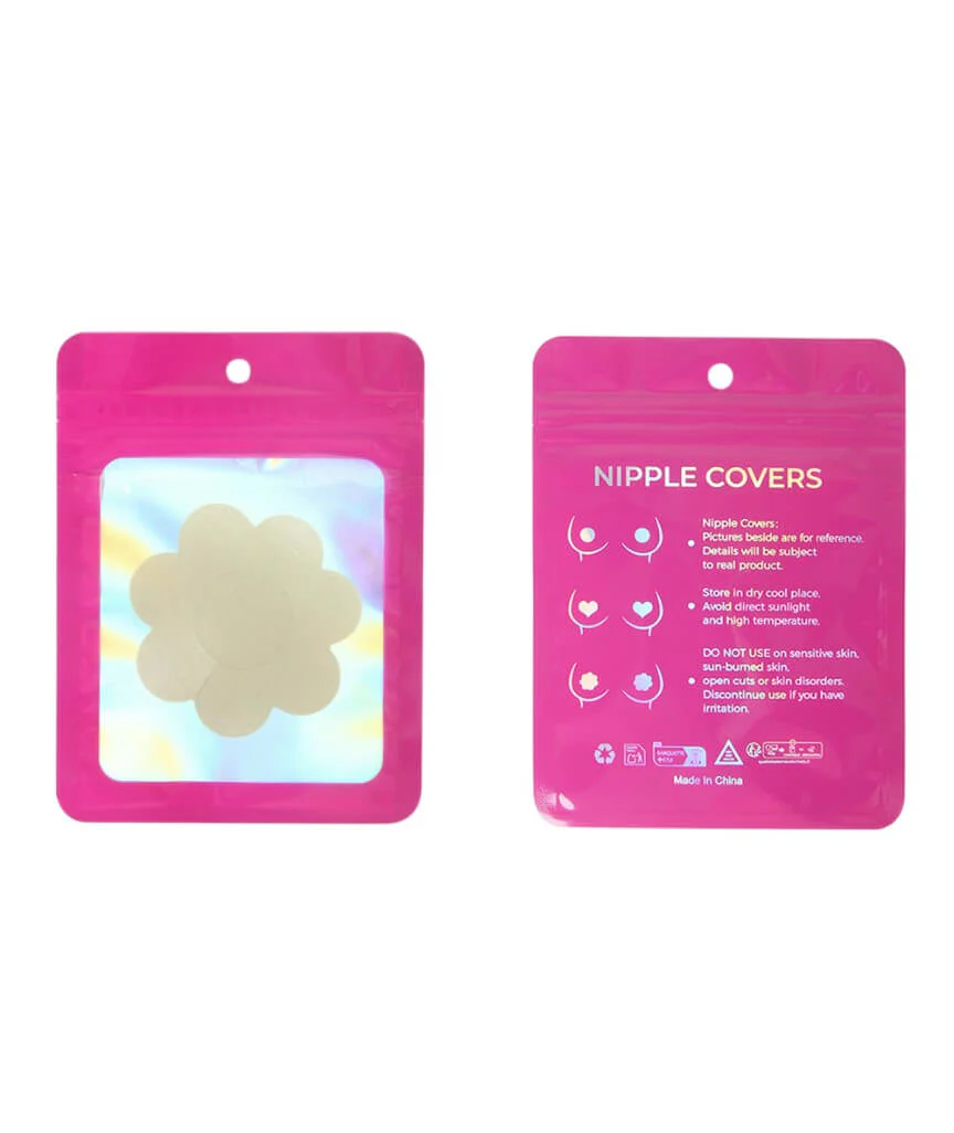 Curvy Flower Nipple Covers - Nude - Image 4