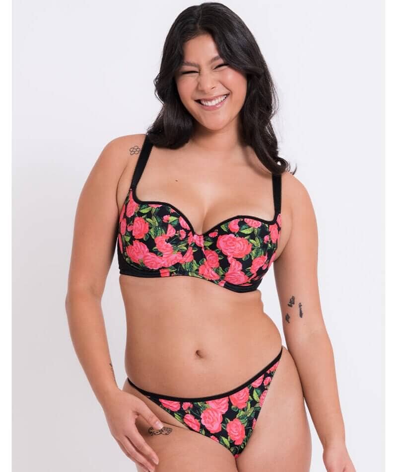Curvy Kate Boost in Bloom Thong - Print Mix Black - Image 3