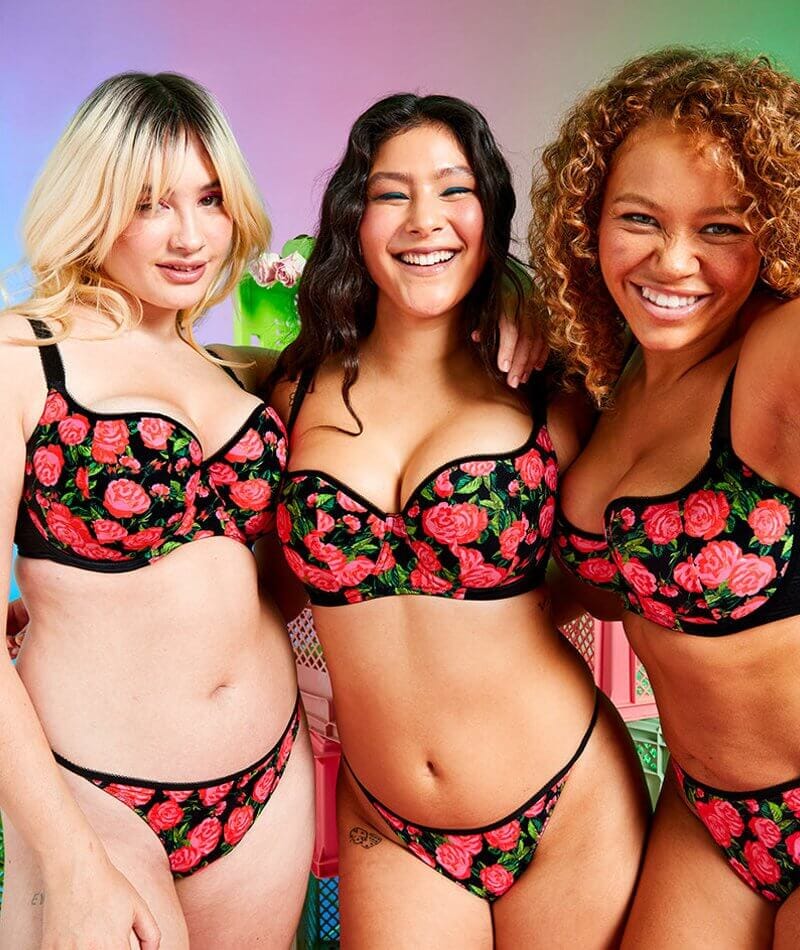 Curvy Kate Boost in Bloom Thong - Print Mix Black - Image 7