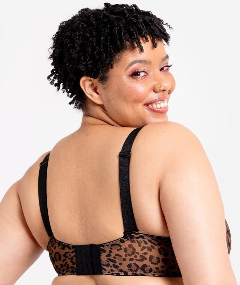 Curvy Kate Cool Cat Scooped Balcony Bra - Leopard Brown - Image 2