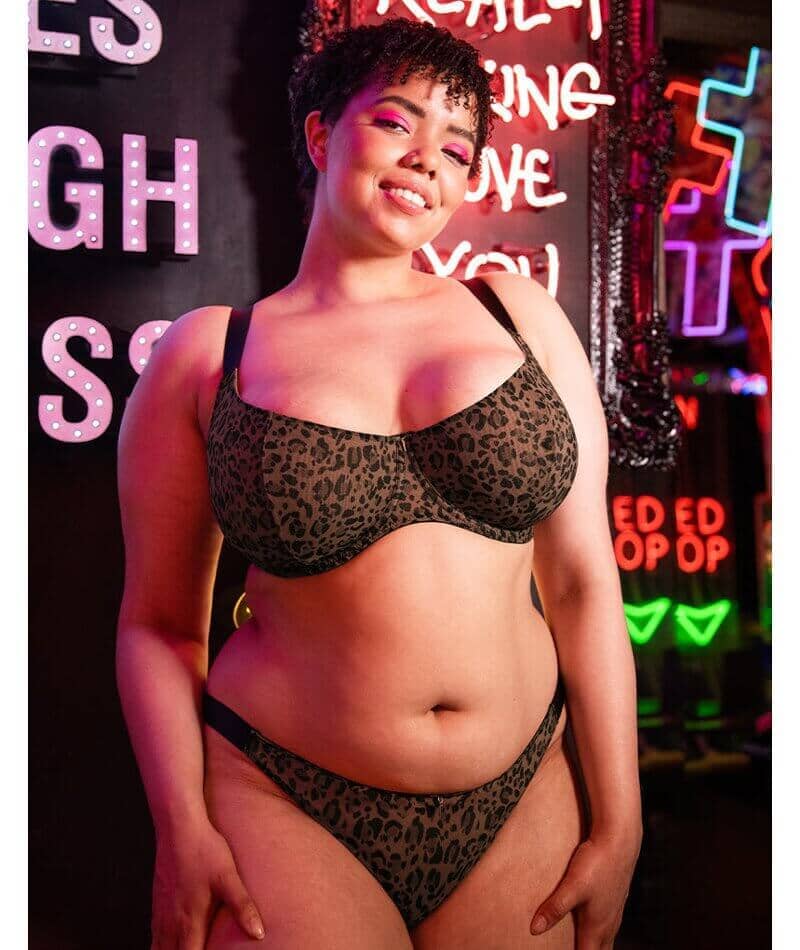 Curvy Kate Cool Cat Scooped Balcony Bra - Leopard Brown - Image 6