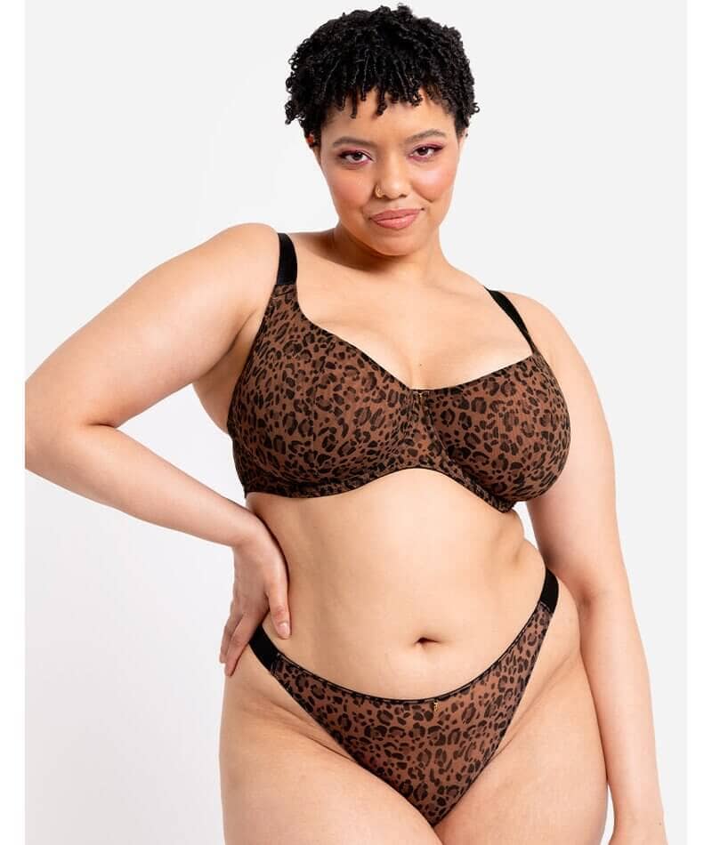 Curvy Kate Cool Cat Tanga - Leopard Brown - Image 3