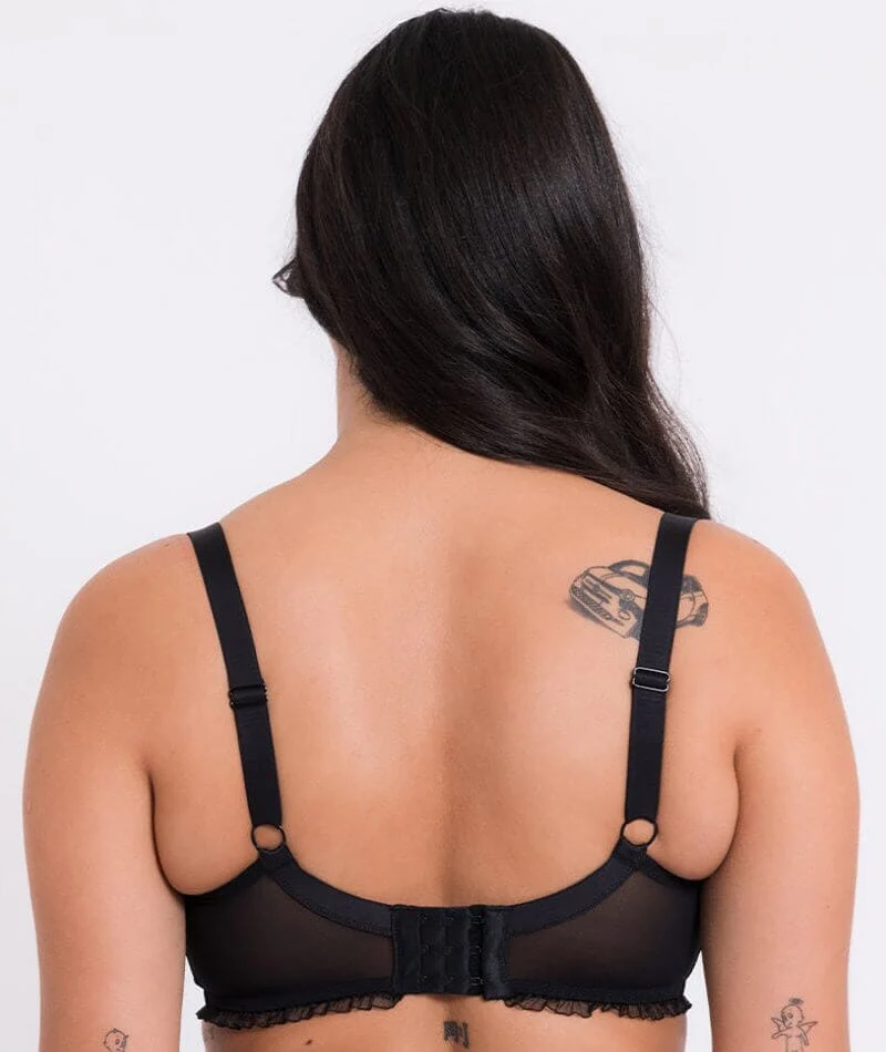 Curvy Kate Frill Me Balcony Bra - Black/Pink - Image 2