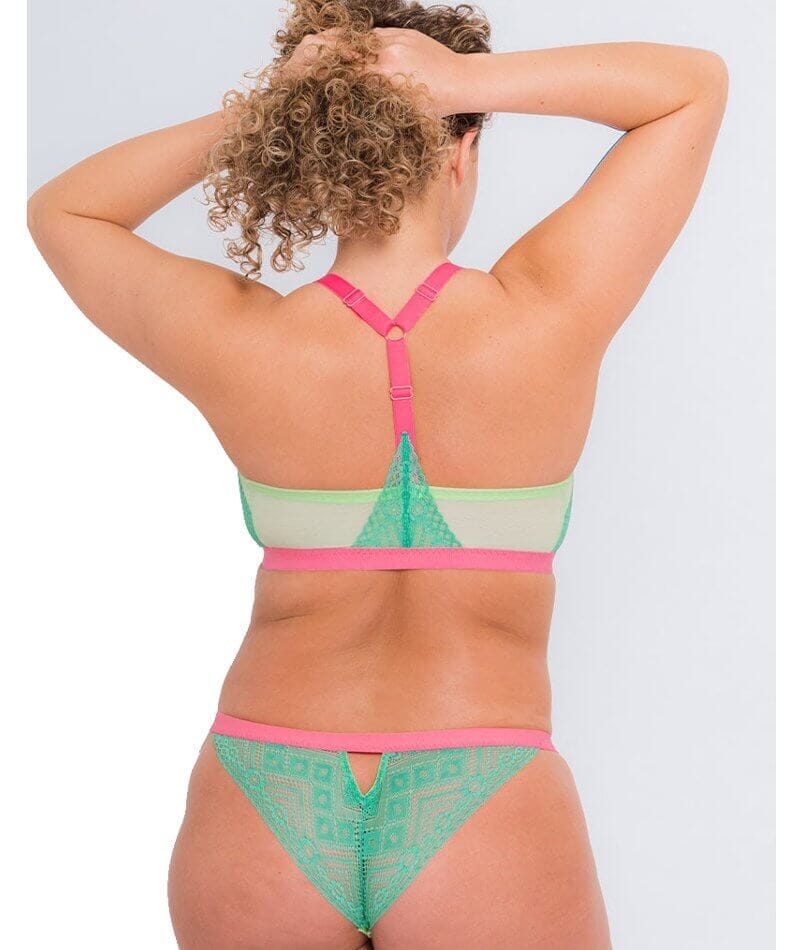 Curvy Kate Front and Centre Brazilian Brief - Mint/Pink Green - Image 4