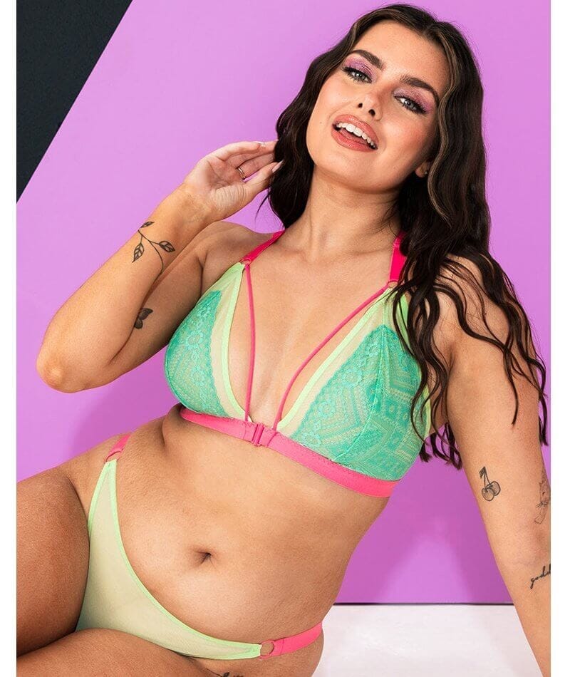 Curvy Kate Front and Centre Brazilian Brief - Mint/Pink Green - Image 5