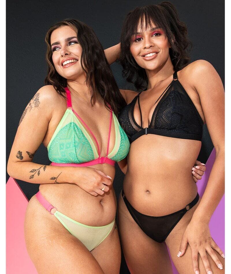 Curvy Kate Front and Centre Brazilian Brief - Mint/Pink Green - Image 7