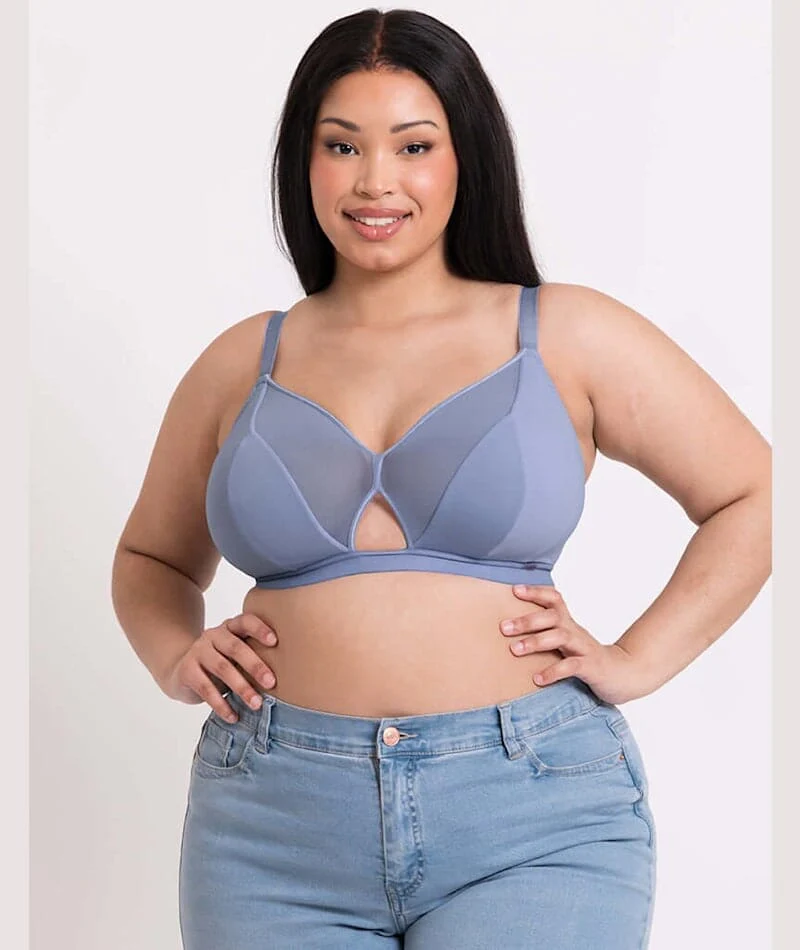 Curvy Kate Get Up And Chill Wire-Free Bralette - Slate Blue - Image 4