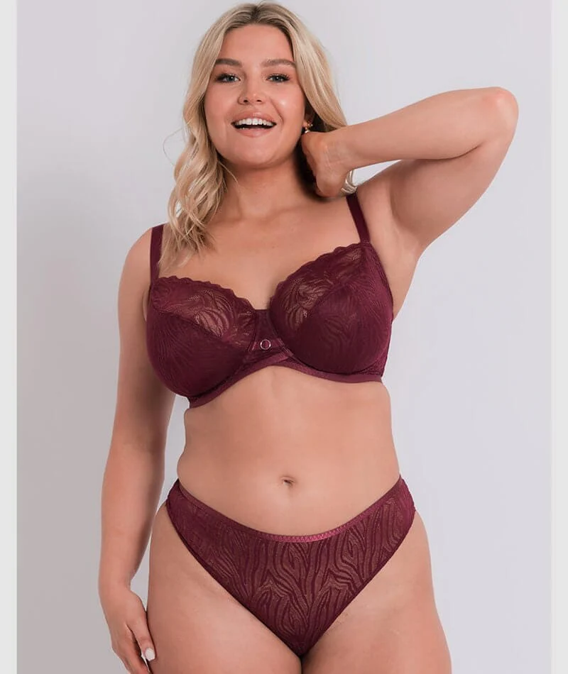 Curvy Kate Lace Daze Balcony Bra - Claret Red - Image 3