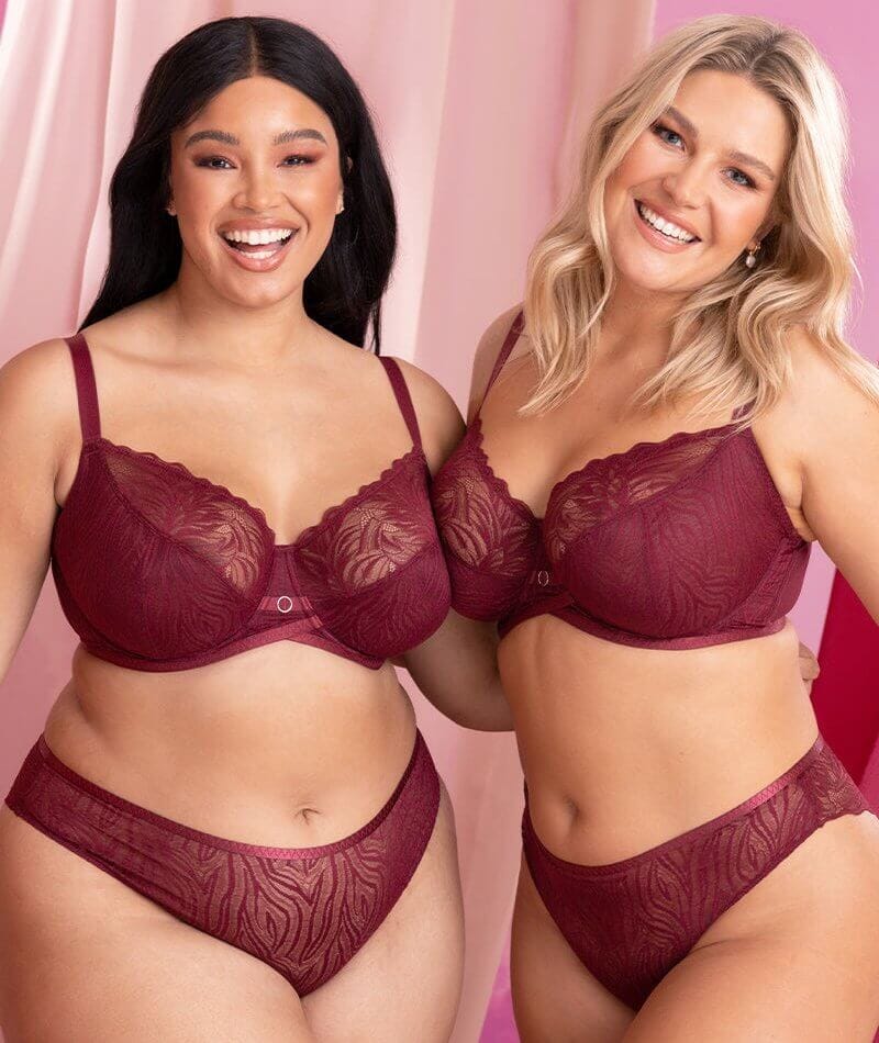 Curvy Kate Lace Daze Balcony Bra - Claret Red - Image 5