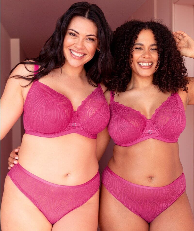 Curvy Kate Lace Daze Brazilian Brief - Lipstick Pink - Image 6