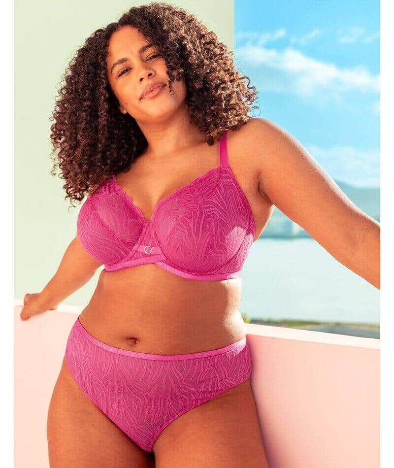 Curvy Kate Lace Daze Brazilian Brief - Lipstick Pink - Image 8