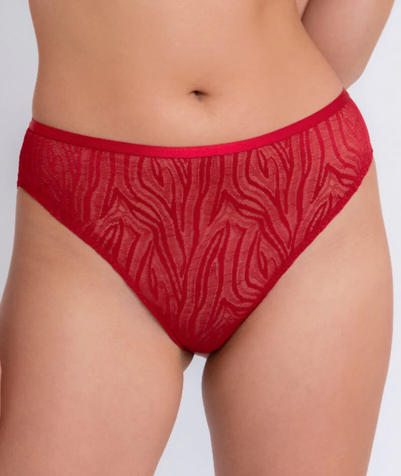 Curvy Kate Lace Daze Brazilian Brief - Lipstick Red - Image 3