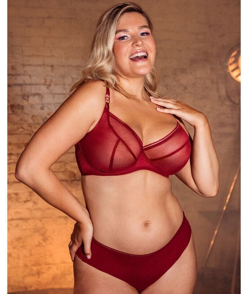 Curvy Kate Lifestyle Plunge Bra - Deep Red - Image 5