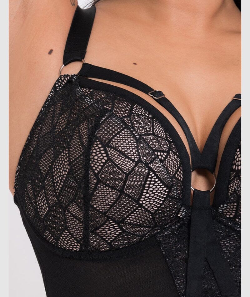 Curvy Kate Non-Stop Superplunge Longline Bra - Black/Pink - Image 10