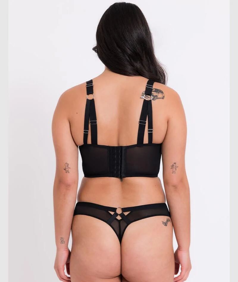 Curvy Kate Non-Stop Superplunge Longline Bra - Black/Pink - Image 6
