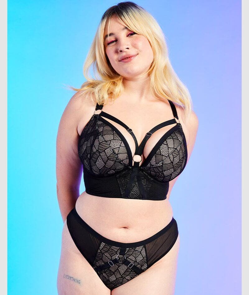 Curvy Kate Non-Stop Superplunge Longline Bra - Black/Pink - Image 8