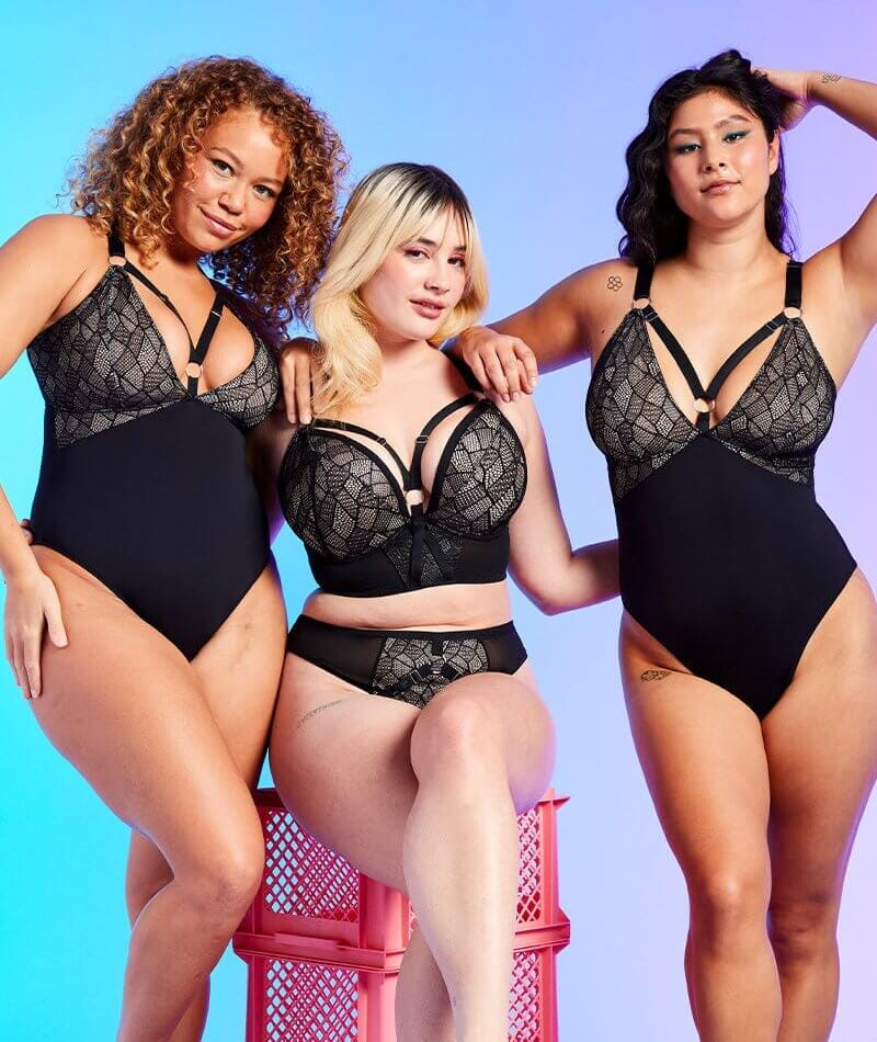 Curvy Kate Non-Stop Superplunge Longline Bra - Black/Pink - Image 9