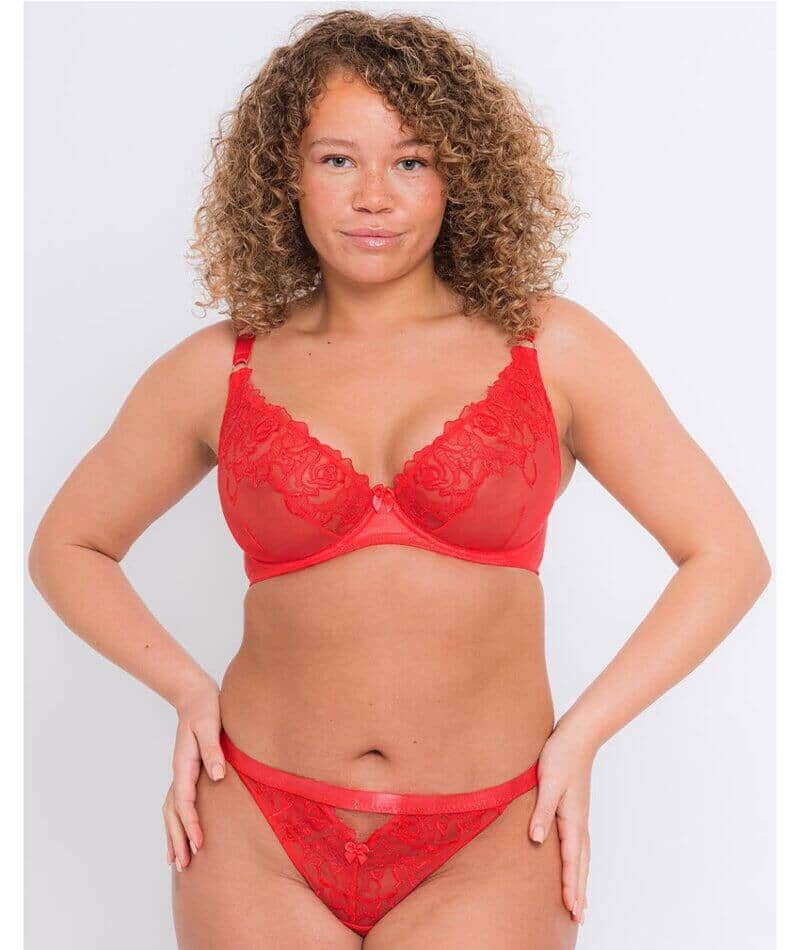 Curvy Kate Stand Out Scooped Plunge Bra - Fiery Red - Image 3