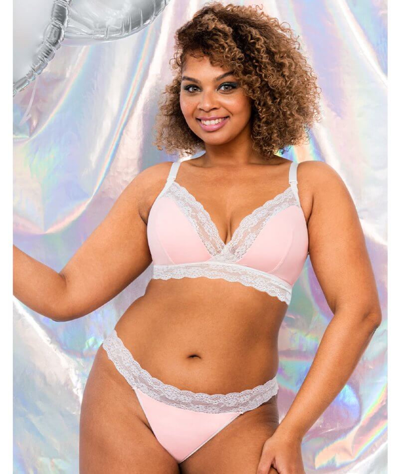 Curvy Kate Twice the Fun Reversible Wire-free Bralette - White/Pink - Image 11