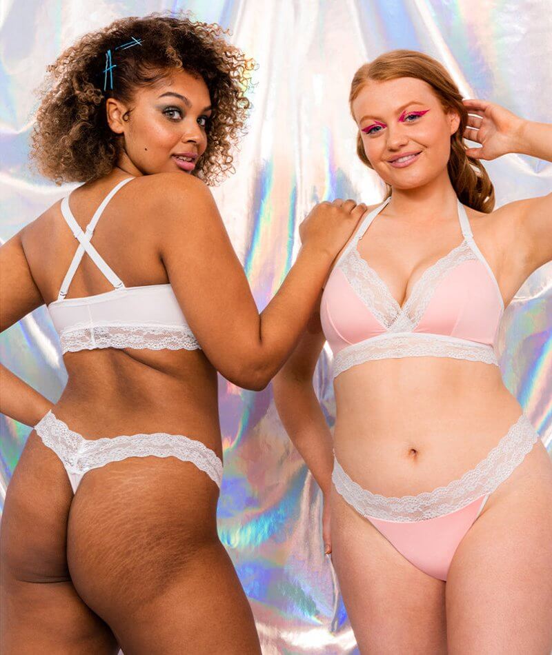 Curvy Kate Twice the Fun Reversible Wire-free Bralette - White/Pink - Image 13