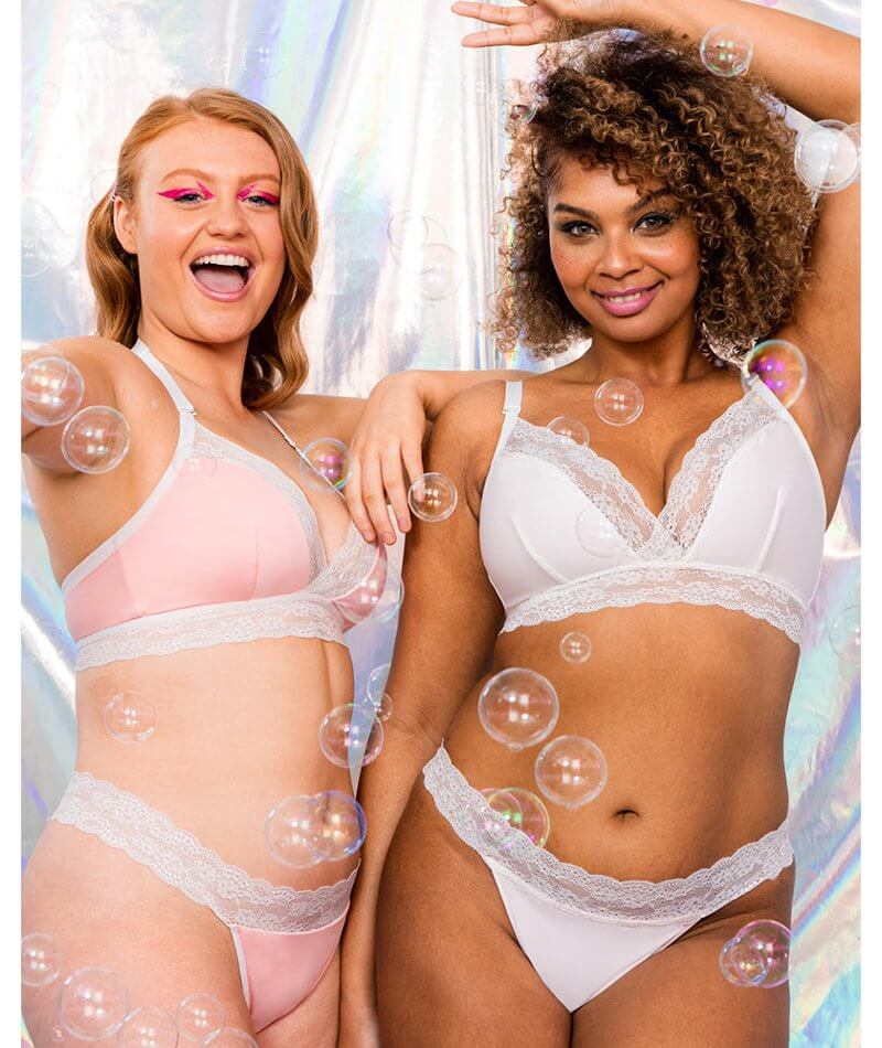 Curvy Kate Twice the Fun Reversible Wire-free Bralette - White/Pink - Image 14