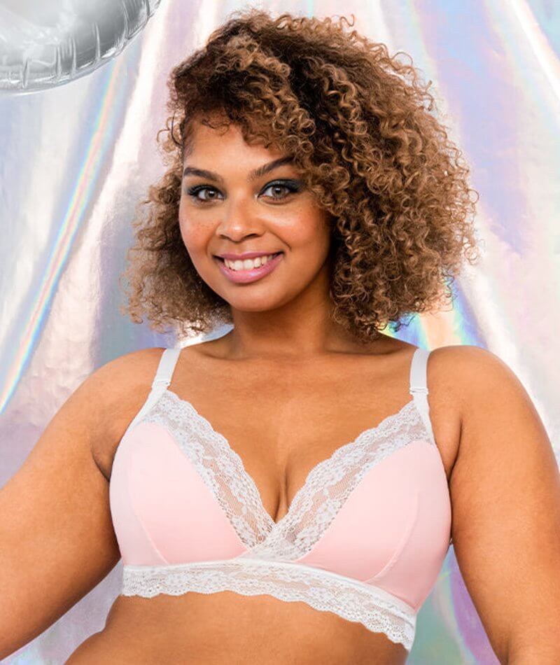 Curvy Kate Twice the Fun Reversible Wire-free Bralette - White/Pink - Image 5