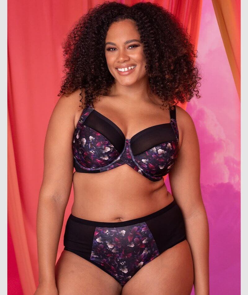 Curvy Kate Wonderfully Full Cup Bra - Black Floral - Image 5