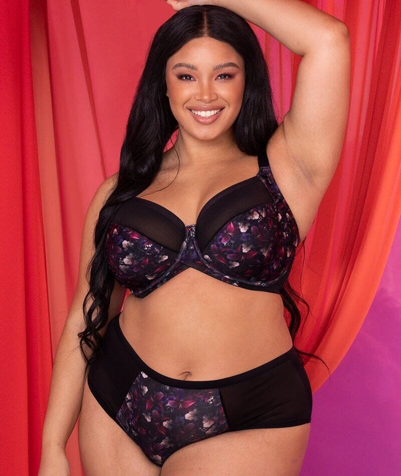 Curvy Kate Wonderfully Full Cup Bra - Black Floral - Image 6