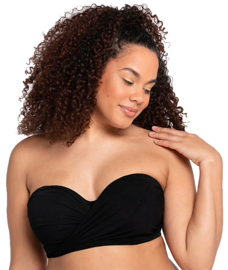 Curvy Kate Wrapsody Bandeau Bikini Top - Black - Image 3