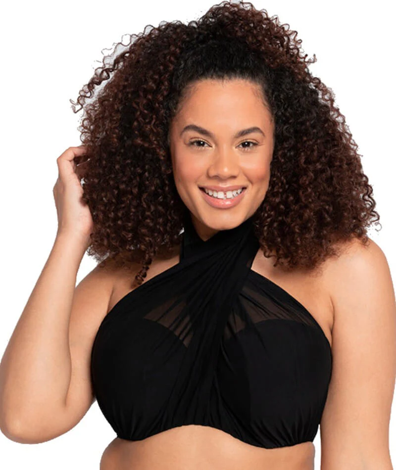 Curvy Kate Wrapsody Bandeau Bikini Top - Black - Image 4