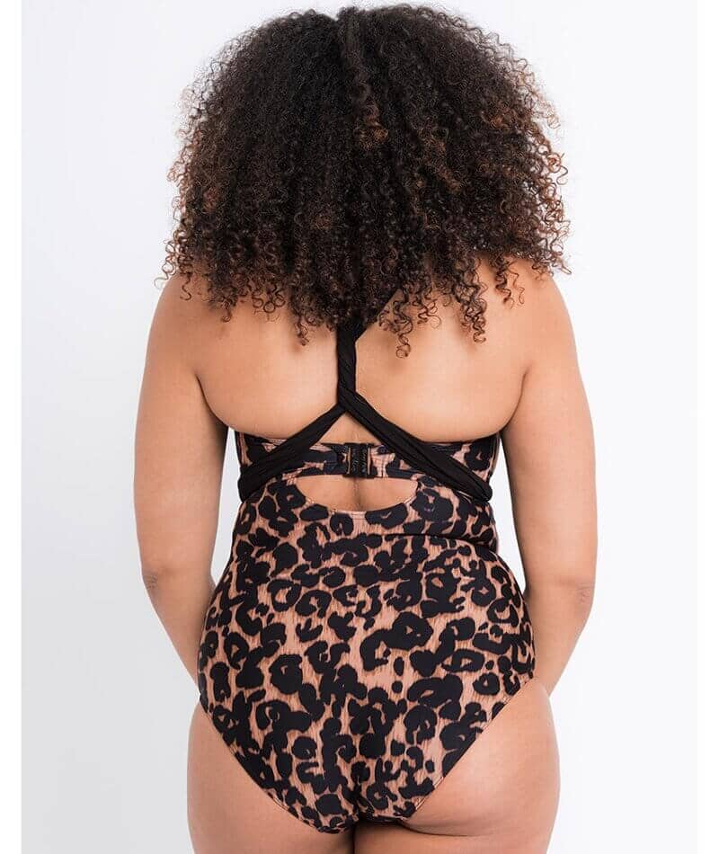 Curvy Kate Wrapsody Bandeau One Piece Swimsuit - Leopard Print - Image 5