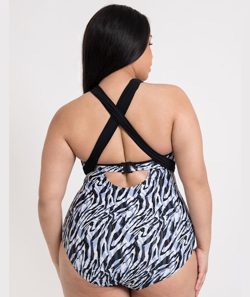 Curvy Kate Wrapsody Bandeau One Piece Swimsuit - Zebra Print - Image 3