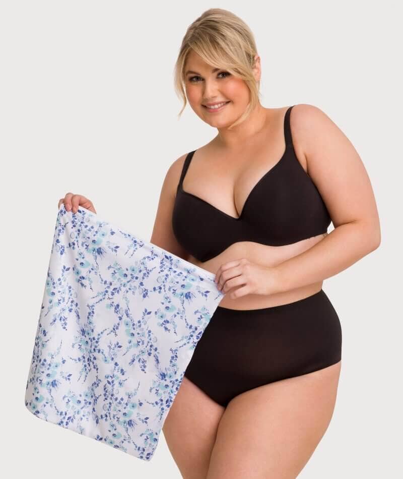 Curvy Lingerie Blue Floral Washbag - Large - Image 3
