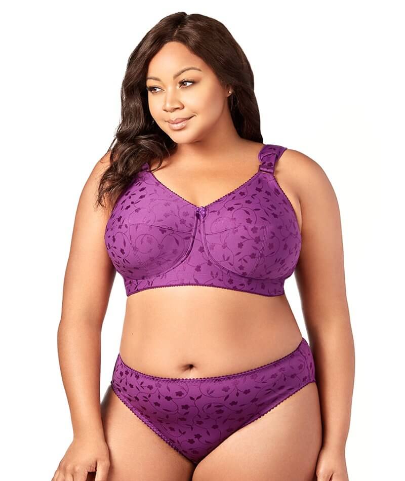 Elila Jacquard Wire-free Bra - Aubergine - Image 4