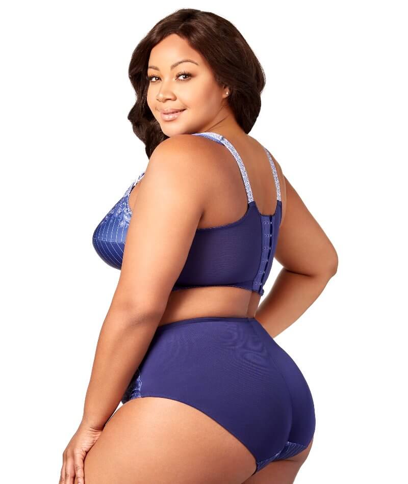 Elila Printed Full Coverage Wire-free Bra - Blue White - Image 4