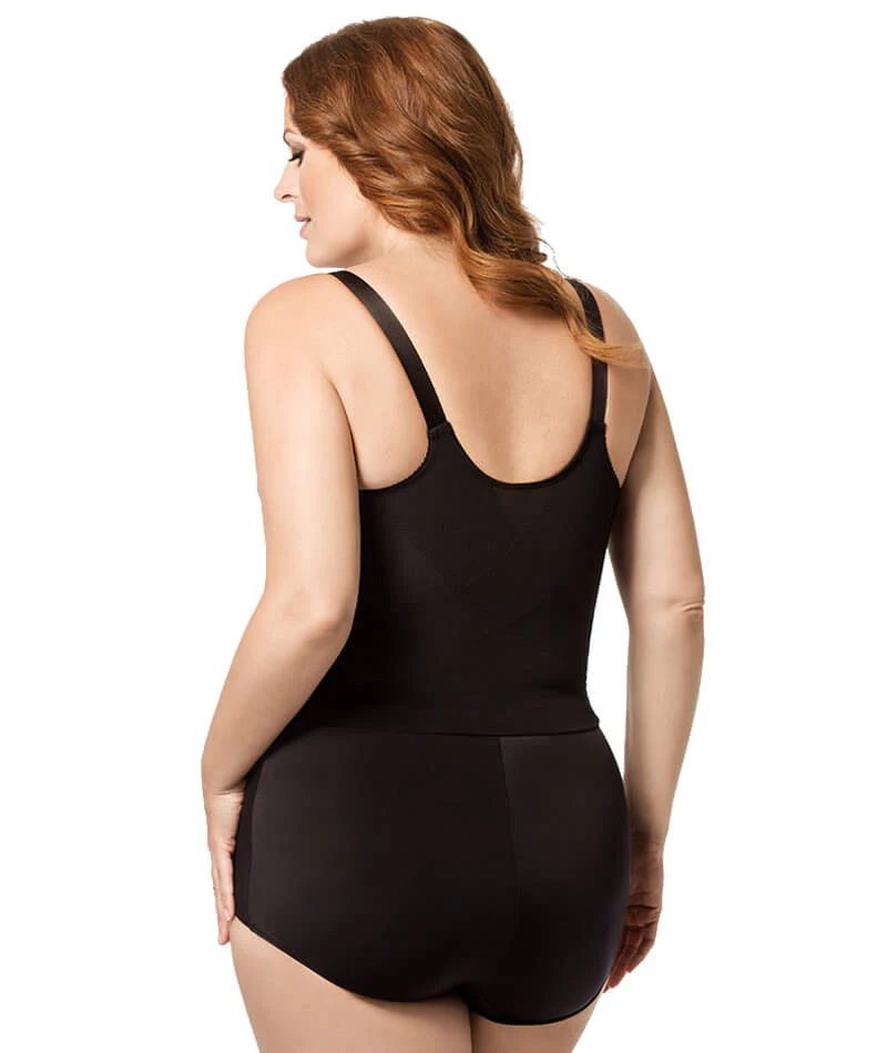 Elila Wire-free Front Opening Longline Bra - Black - Image 4
