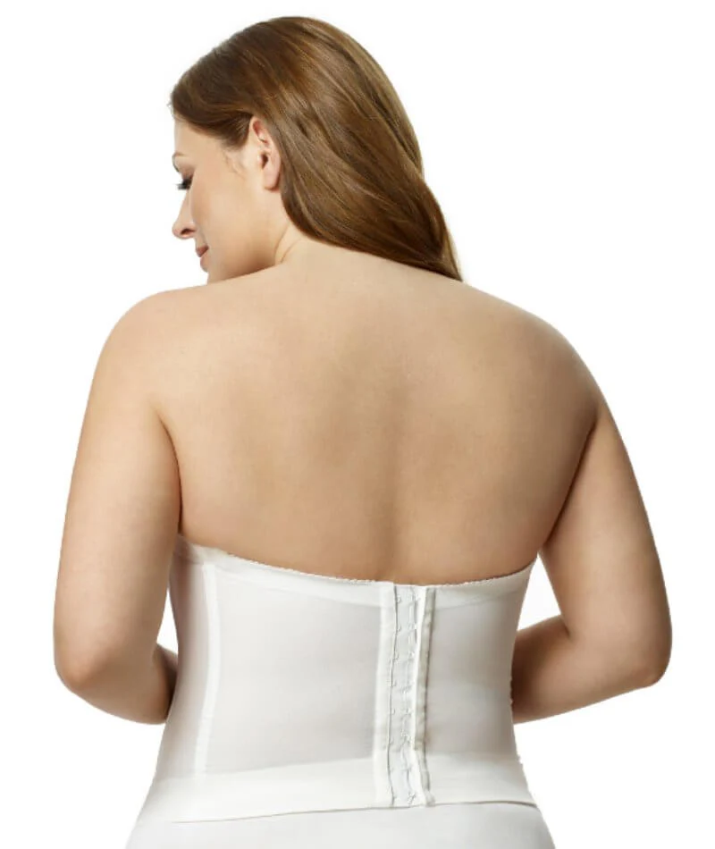 Elila Underwired Satin Strapless Longline - White - Image 2